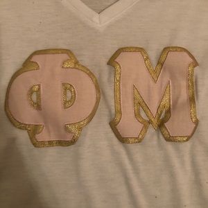 Medium Phi Mu Loose Fitting Stitch Letter